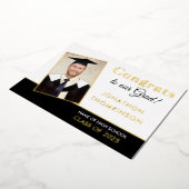 Grad 2022 Announcement Gold Foil Photo White Black 箔招待状 (回転した状態)