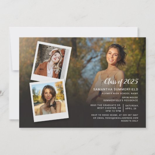 Grad 2023パーティーフォトコラージスクリプト卒業 招待状 (正面)