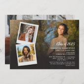 Grad 2023パーティーフォトコラージスクリプト卒業 招待状 (正面/裏面)