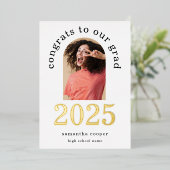 Grad 2025アーチフォト実在金箔の発表 箔招待状 (立ち正面)