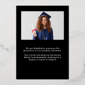 Grad 2025フォトブラック金ゴールドホイル実在発表 箔招待状 (裏面)