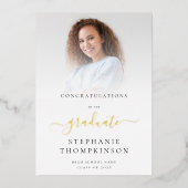 Grad 2025フォト金ゴールドフォイル実在発表 箔招待状 (正面)