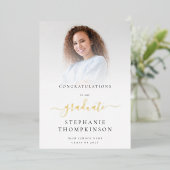 Grad 2025フォト金ゴールドフォイル実在発表 箔招待状 (立ち正面)