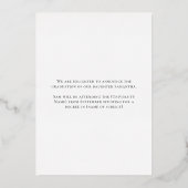 Grad 2025フォト金ゴールドフォイル実在発表 箔招待状 (裏面)