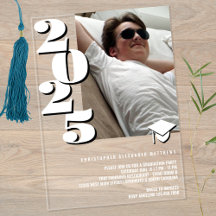 Grad 2025写真モダン白と黒のクールパーティー