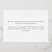 Grad 2025写真彼女はそれを金箔発表した 箔招待状 (裏面)