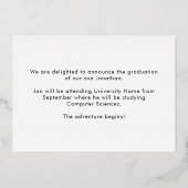 Grad 2025発表ゴールドフォイルフォトパープル 箔招待状 (裏面)