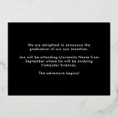 Grad 2025発表ゴールドフォイル写真レッドブラック 箔招待状 (裏面)