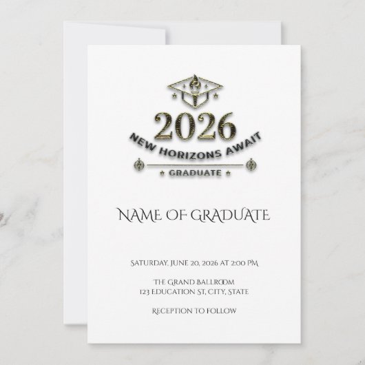 Grad 2026 Gold | Graduación Oro 2026 招待状 (正面)