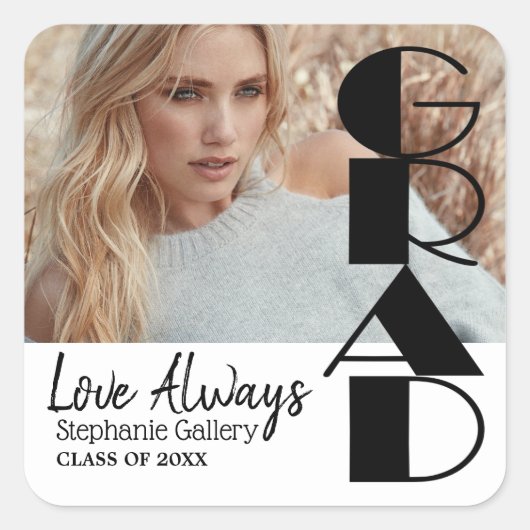 Grad - 20XXクラス – DIY Photo スクエアシール (正面)