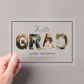 GRAD Acrylic Typography 4 Image Graduation  アクリル招待状 (インサイチュ (ポータブル))