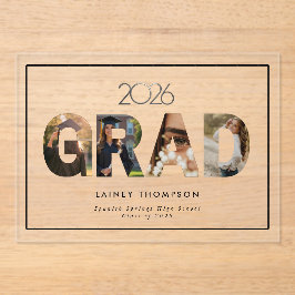 GRAD Acrylic Typography 4 Image Graduation  アクリル招待状