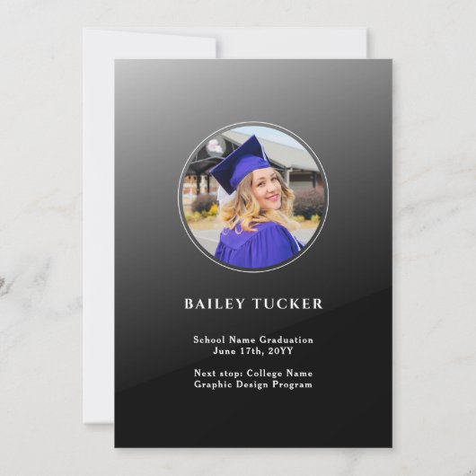 GRAD Arch写真グラデーション卒業発表 サンキューカード (裏面)