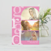 GRAD Arch 3写真卒業モダン招待状 サンキューカード (スタンド正面)