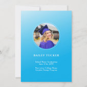 GRAD Arch Photo グラデーション Blue卒業発表 サンキューカード (裏面)