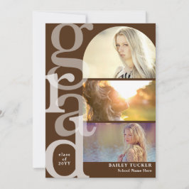 GRAD Arch Photo Brown卒業発表 サンキューカード