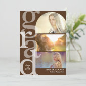 GRAD Arch Photo Brown卒業発表 サンキューカード (スタンド正面)