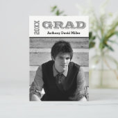 Grad Black/White - 3x5卒業発表 招待状 (スタンド正面)