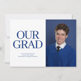 GRAD BLUE WHITE 2写真卒業 招待状