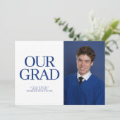 GRAD BLUE WHITE 2写真卒業 招待状 (スタンド正面)