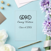 Grad bold letter graduation name class of 20XX sim アクリル招待状 (インサイチュ (ウェディング))