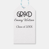 Grad bold letter graduation name class of 20XX sim ギフトタグ (正面)