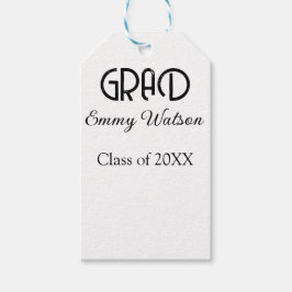 Grad bold letter graduation name class of 20XX sim ギフトタグ