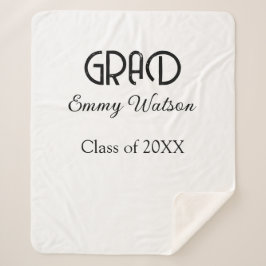 Grad bold letter graduation name class of 20XX sim シェルパブランケット