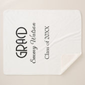 Grad bold letter graduation name class of 20XX sim シェルパブランケット (正面(横))