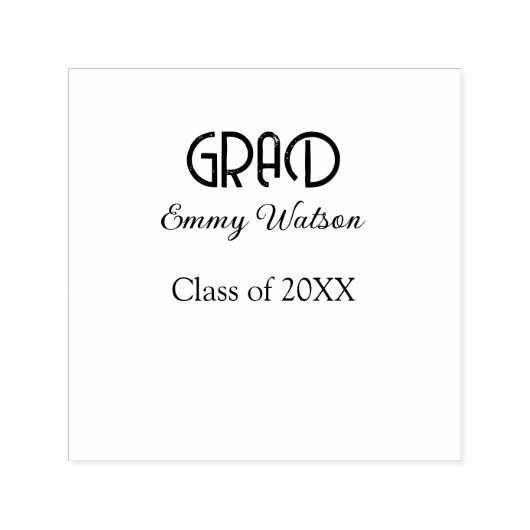 Grad bold letter graduation name class of 20XX sim セルフインキングスタンプ (デザイン)