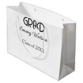 Grad bold letter graduation name class of 20XX sim ラージペーパーバッグ (裏面アングル)