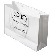 Grad bold letter graduation name class of 20XX sim ラージペーパーバッグ (正面アングル)