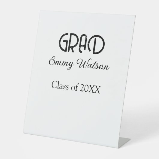 Grad bold letter graduation name class of 20XX sim 台座サイン (正面)