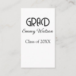 Grad bold letter graduation name class of 20XX sim 名刺