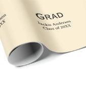 Grad bold letter name class of 20XX yellow pastel  ラッピングペーパー (ロールコーナー)