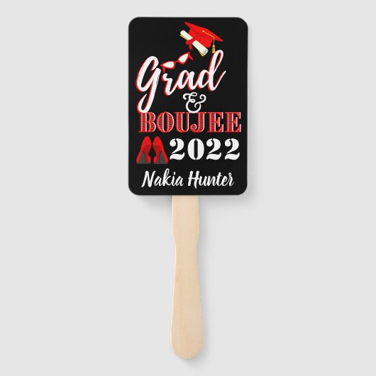 Grad & Boujee|彼女はそれを行った|赤と黒 ハンドファン (裏面)