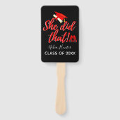 Grad & Boujee|彼女はそれを行った|赤と黒 ハンドファン (正面)