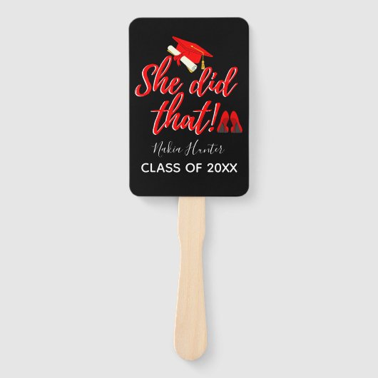 Grad & Boujee|彼女はそれを行った|赤と黒 ハンドファン (正面)