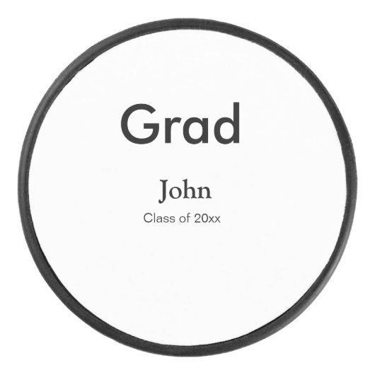 grad boy add nameおめでとう日付年文字 アイスホッケーパック (正面)