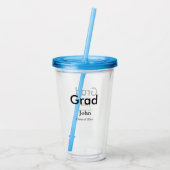 grad boy add nameおめでとう日付年文字 アクリルタンブラー (裏面)