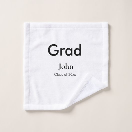 grad boy add nameおめでとう日付年文字 ウォッシュタオル (ウォッシュタオル)
