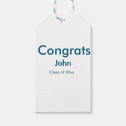 grad boy add nameおめでとう日付年文字 ギフトタグ (正面)