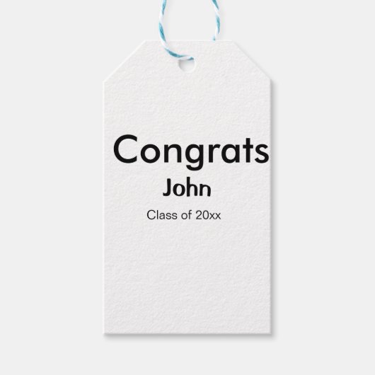 grad boy add nameおめでとう日付年文字 ギフトタグ (正面)