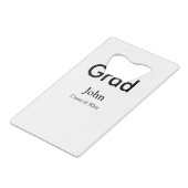 grad boy add nameおめでとう日付年文字 クレジットカード栓抜き (正面アングル)
