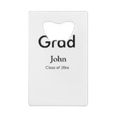 grad boy add nameおめでとう日付年文字 クレジットカード栓抜き (裏面)