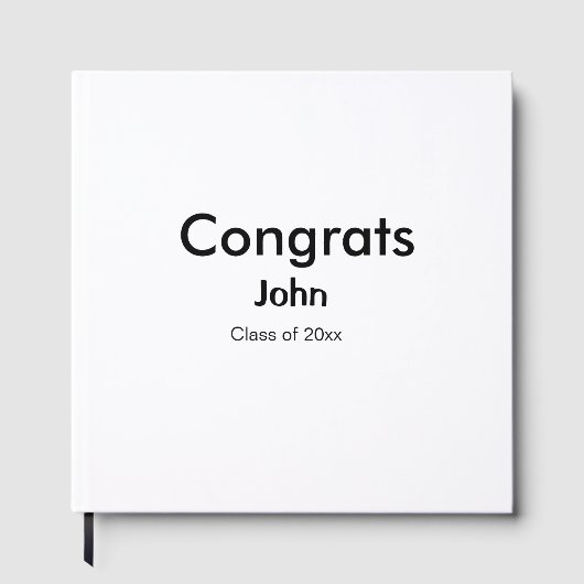 grad boy add nameおめでとう日付年文字 ゲストブック (正面)