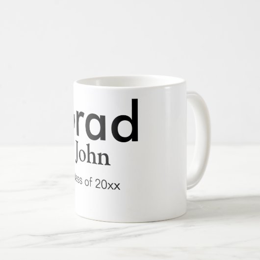 grad boy add nameおめでとう日付年文字 コーヒーマグカップ (正面右)
