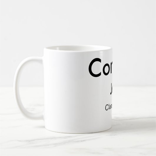 grad boy add nameおめでとう日付年文字 コーヒーマグカップ (左)