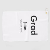 grad boy add nameおめでとう日付年文字 ゴルフタオル (横)