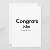 grad boy add nameおめでとう日付年文字 シーズンカード (正面/裏面)